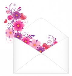 Envelope with flowers vector image