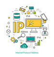 Ip address - line concept vector image