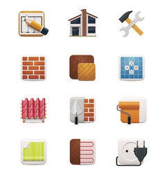 Part one of House renovation icon set vector image