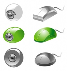 Webcam and mice icons vector image