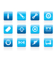 Realistic car parts and services icons vector image