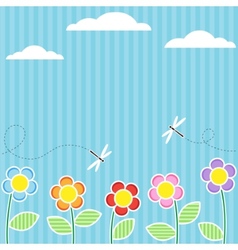 Card with flowers vector image
