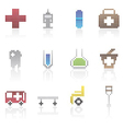 Medical and healtcare pixel icons vector image