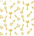 Gold keys seamless pattern on white Retro Gold keys seamless pattern on white Retro vector image