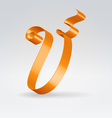 Silk ribbon letter abc vector image