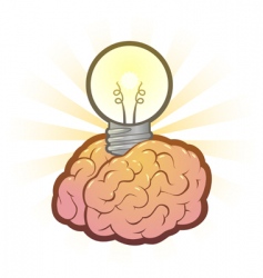 Brain light bulb vector image