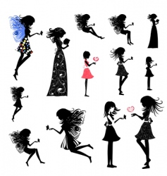 Girl fairy set Girl fairy set vector image