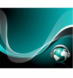 Blue background with musical earth vector image