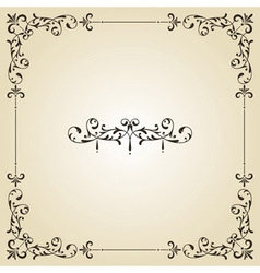 Vintage floral frame and retro royal label vector image
