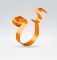 Silk ribbon letter abc vector image