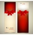 Greeting cards with red bows and copy space vector image
