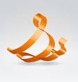 Silk ribbon letter abc vector image