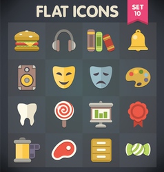 Universal Flat Icons for Applications Set 10 vector image