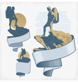 Tourist on a rock vector image