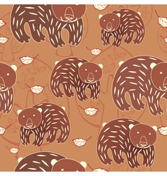 Autumn bear pattern vector image