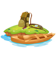 Vaious objects for camping and a canoe vector image