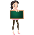 Character Holding Blackboard vector image