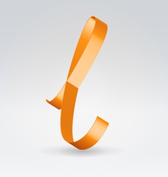 Silk ribbon letter abc vector image