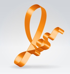 Silk ribbon letter abc vector image