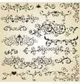 Vintage floral design elements vector image