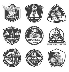 Monochrome cycling labels set vector image