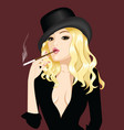 Retro style girl vector image