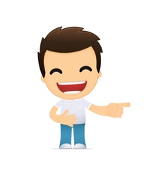 Funny cartoon casual man vector image