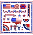 Red and blue patriotic American badges labels with vector image