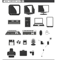Set web icons retro monitor and computer vector image