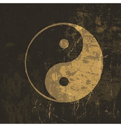 Grunge yin yang symbol vector image