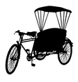 Three wheel bicycle taxi silhouette vector image