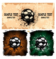Soccer ball on grunge background vector image