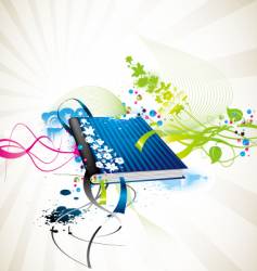 Wallpaper with book vector image