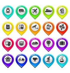 Map marker with icons-set five vector image