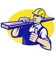 Carpenter lumberyard worker vector image