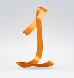 Silk ribbon letter abc vector image