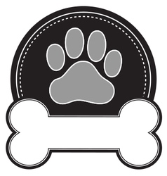 Dog Bone and Paw vector image