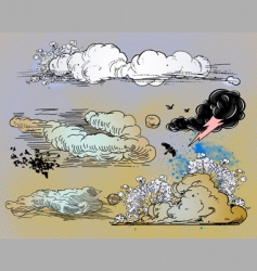 Set of clouds vector image