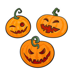 halloween pumpkins vector image