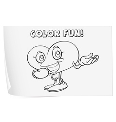 Heart Coloring worksheet vector image
