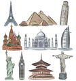 Architectural wonders of the world collection vector image