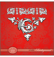 Ornate relief on floral background design vector image