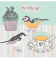 Pastel collage patterns vector image