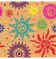 Ethnic sun pattern vector image