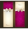 Greeting cards with white bows and copy space vector image