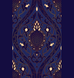 Gold pattern with birds Royalty Free Vector Image