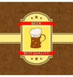 Retro beer label vector image