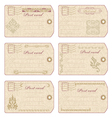 Antique postcards set of 6 vintage postcard desi vector image