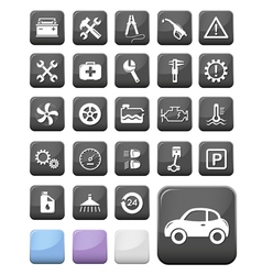 Auto mechanic and service buttons vector image