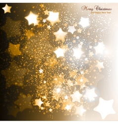 Elegant Christmas background with golden stars vector image